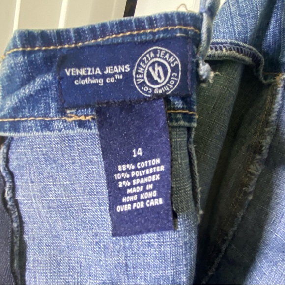 Vintage VENEZIA JEANS CLOTHING CO. Y2K Jean Spaghetti Strap denim Dress Size 14 - Picture 8 of 8
